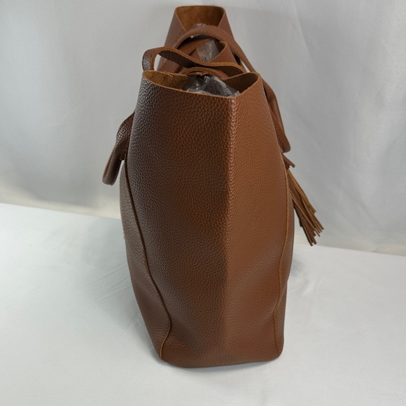 Tanger Large Brown Leather Tote with Tassel - Picture 7 of 14
